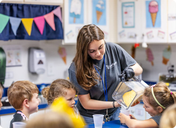 LeafSpring School students doing a workshop
