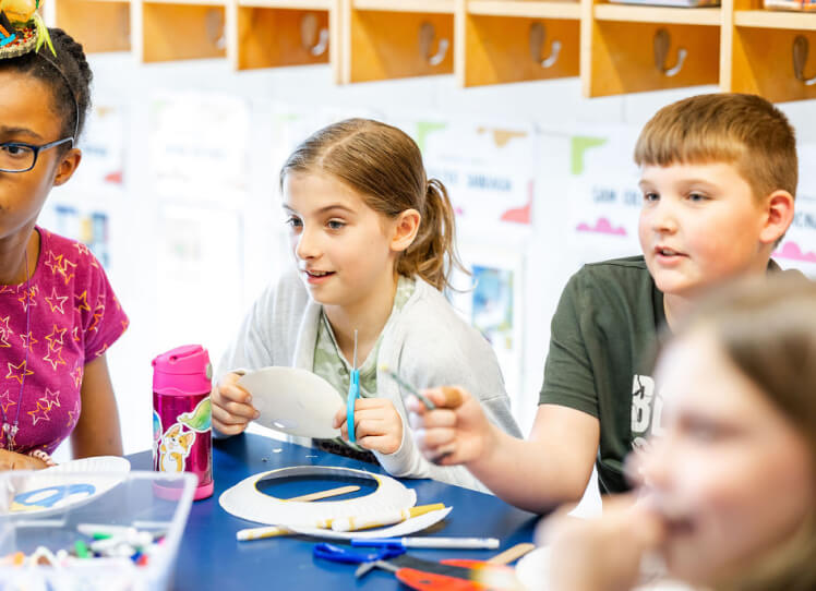 LeafSpring School students in The Village